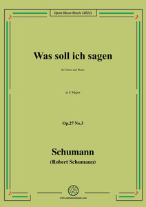 Schumann-Was soll ich sagen,Op.27 No.3