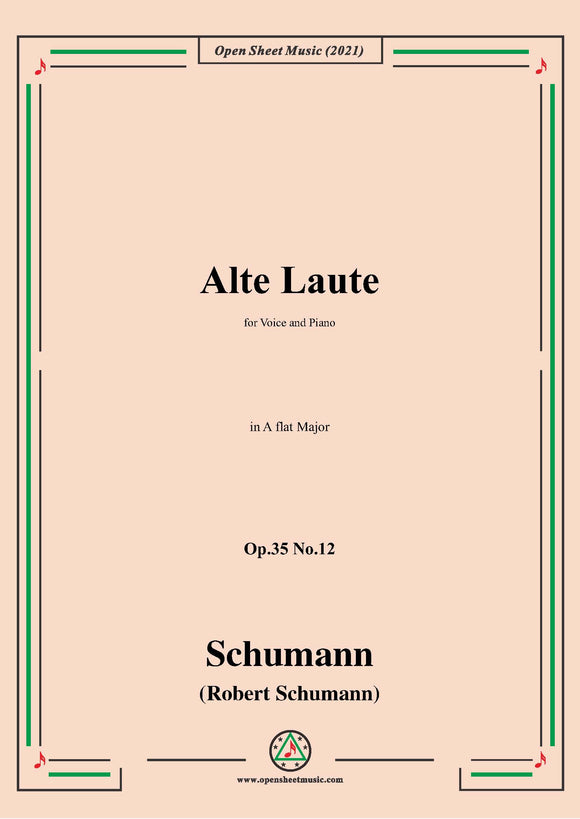 Schumann-Alte Laute,for Voice and Piano