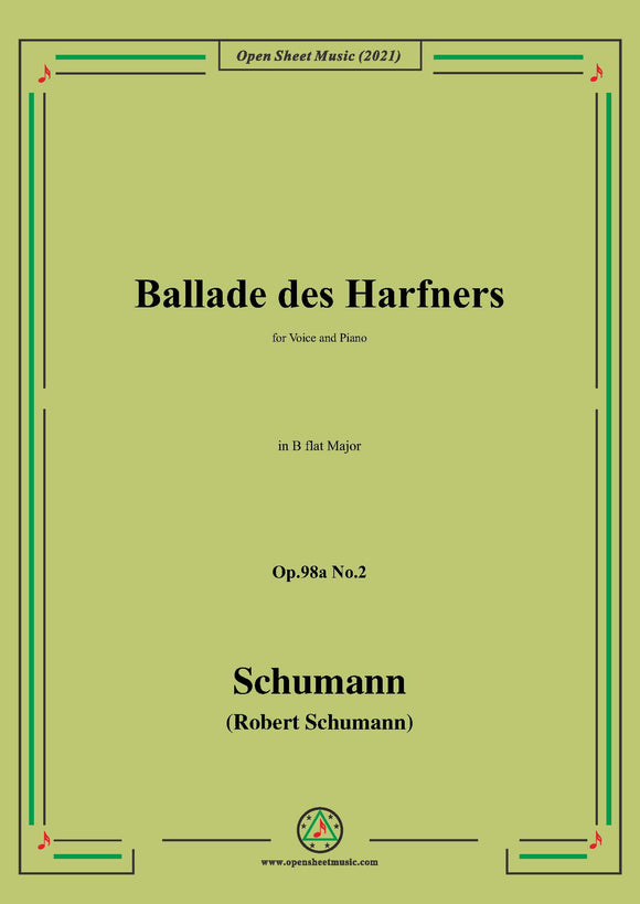 Schumann-Ballade des Harfners,for Voice and Piano
