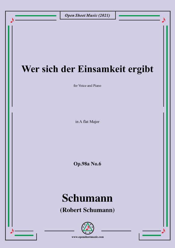 Schumann-Wer sich der Einsamkeit ergibt