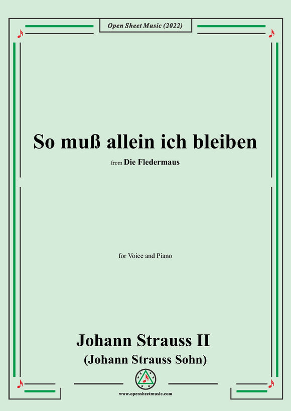 Johann Strauss II-So muß allein ich bleiben(No.4)