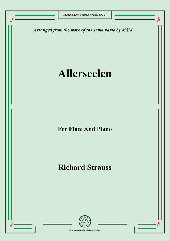 Richard Strauss-Allerseelen, for Flute and Piano