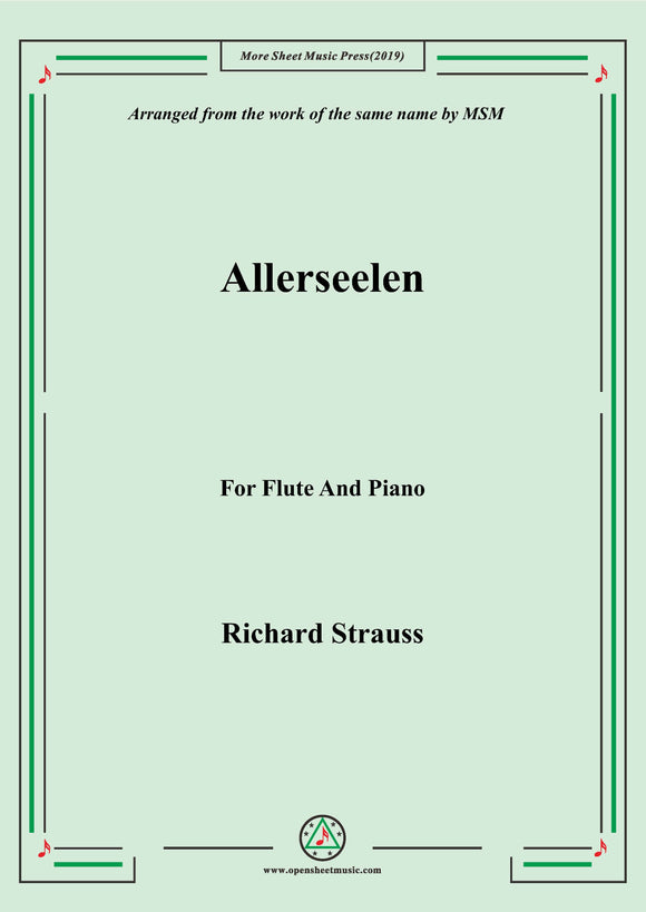 Richard Strauss-Allerseelen, for Flute and Piano