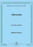 Richard Strauss-Allerseelen, for Violin and Piano