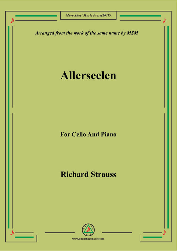Richard Strauss-Allerseelen, for Cello and Piano