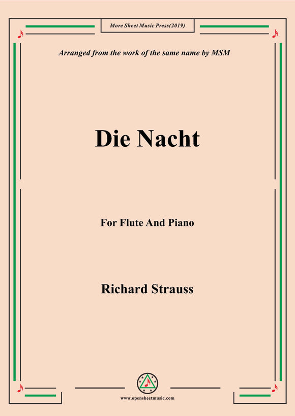 Richard Strauss-Die Nacht, for Flute and Piano