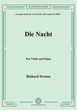Richard Strauss-Die Nacht, for Violin and Piano