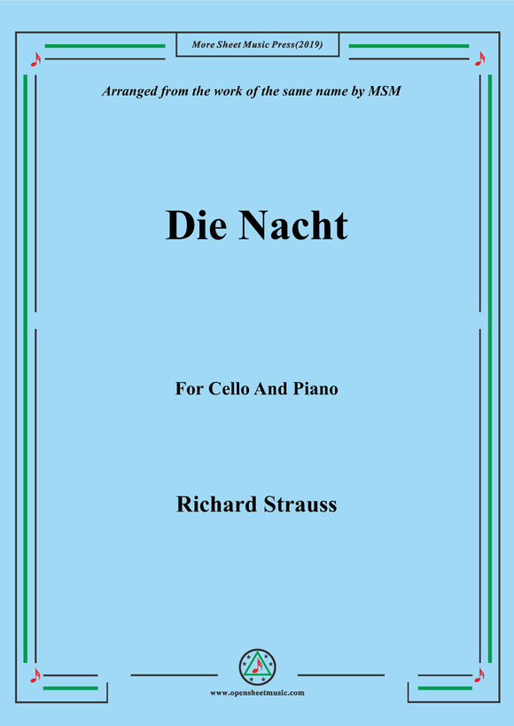 Richard Strauss-Die Nacht, for Cello and Piano