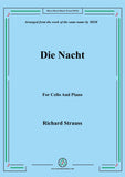 Richard Strauss-Die Nacht, for Cello and Piano