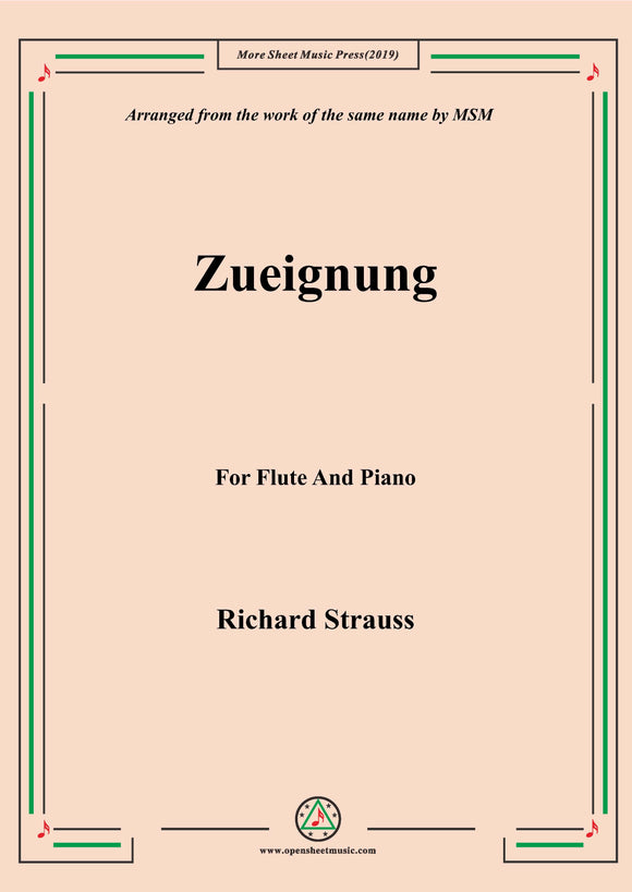 Richard Strauss-Zueignung, for Flute and Piano