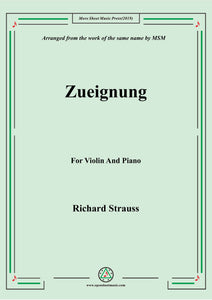 Richard Strauss-Zueignung, for Violin and Piano
