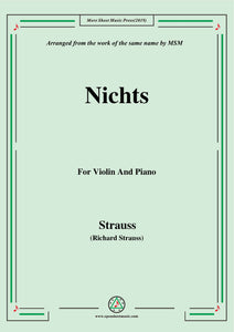 Richard Strauss-Nichts, for Violin and Piano