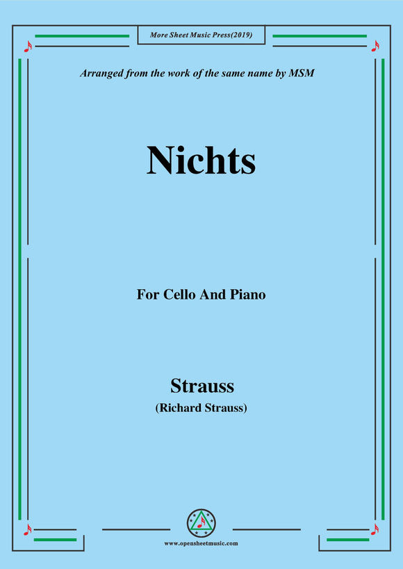Richard Strauss-Nichts, for Cello and Piano