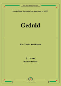 Richard Strauss-Geduld, for Violin and Piano