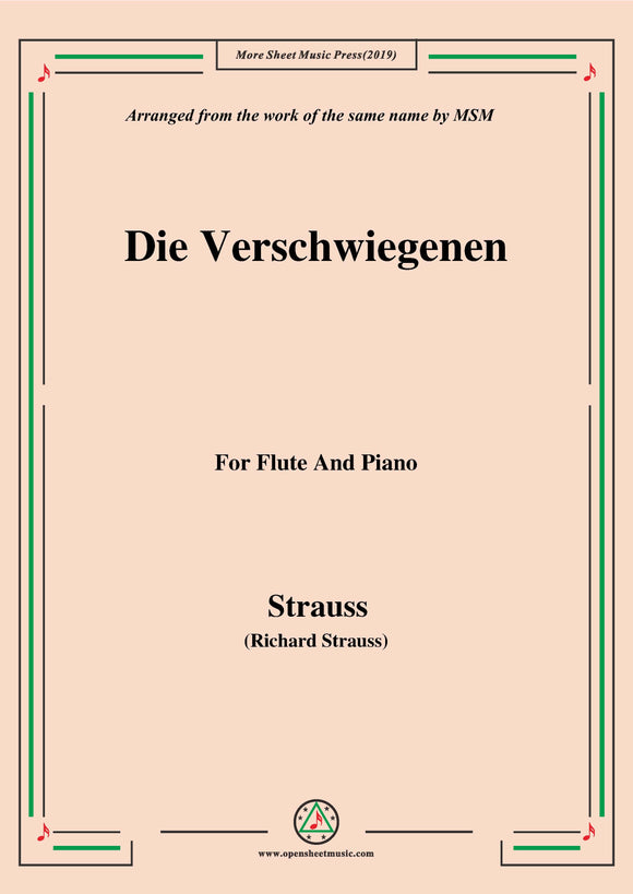 Richard Strauss-Die Verschwiegenen, for Flute and Piano