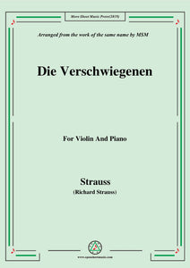 Richard Strauss-Die Verschwiegenen, for Violin and Piano