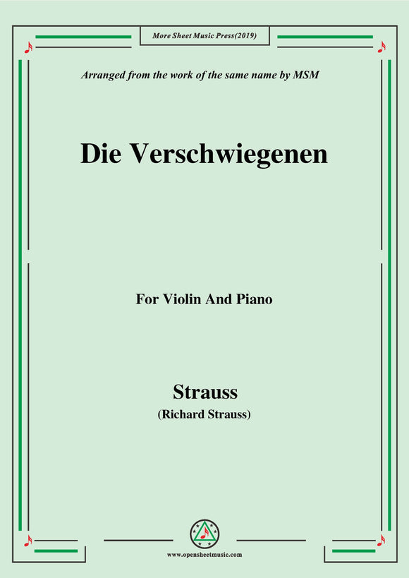 Richard Strauss-Die Verschwiegenen, for Violin and Piano