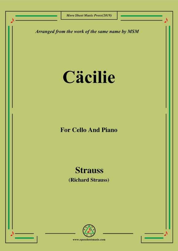 Richard Strauss-Cäcilie, for Cello and Piano