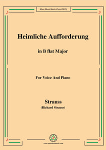 Richard Strauss-Heimliche Aufforderung in B flat Major,for Voice and Piano
