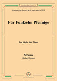 Richard Strauss-Für Funfzehn Pfennige, for Violin and Piano