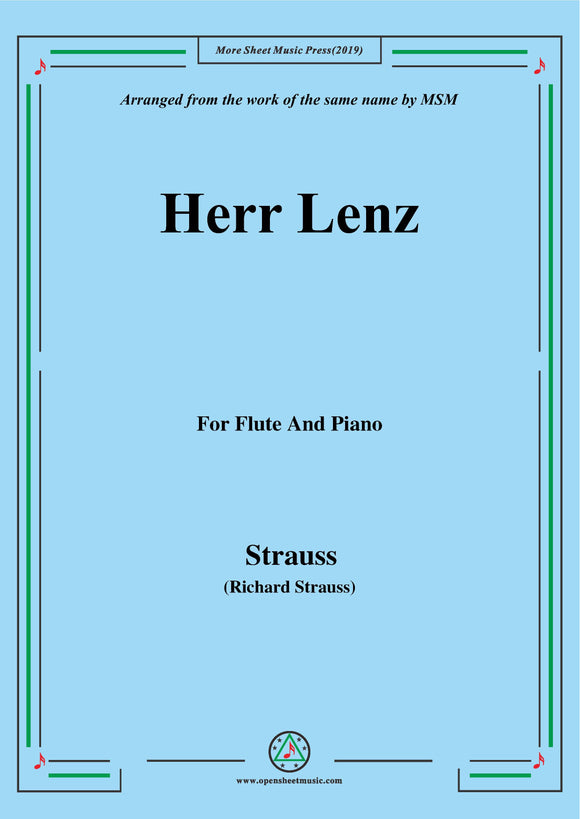 Richard Strauss-Herr Lenz, for Flute and Piano