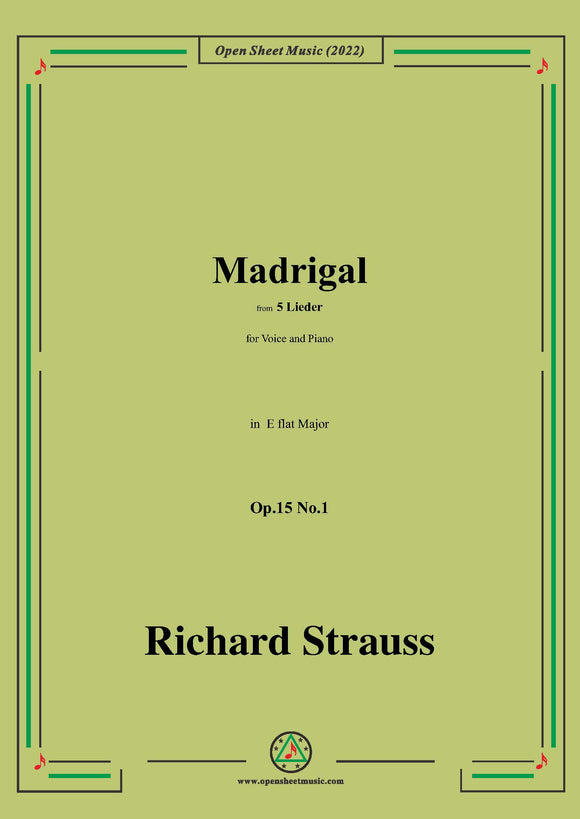 Richard Strauss-Madrigal, Op.15 No.1