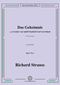 Richard Strauss-Das Geheimnis,Op.17 No.3