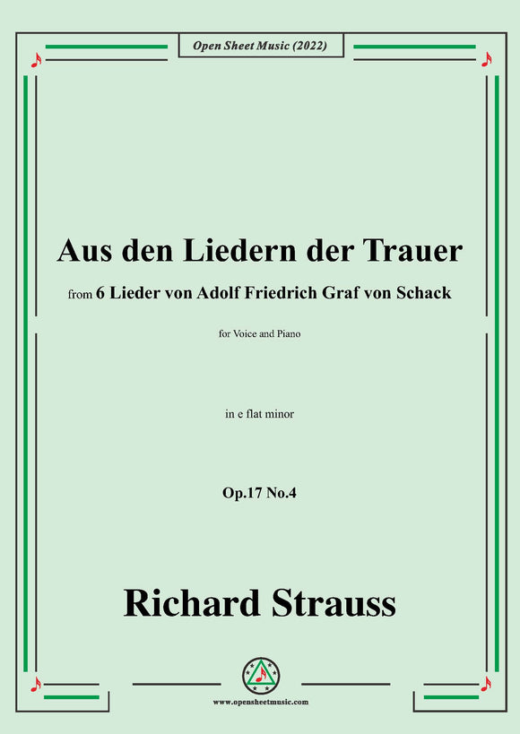 Richard Strauss-Aus den Liedern der Trauer,Op.17 No.4