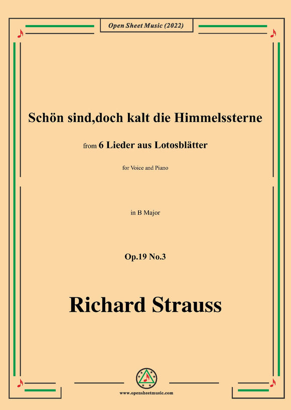 Richard Strauss-Schön sind,doch kalt die Himmelssterne