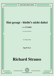 Richard Strauss-Hat gesagt-bleibt's nicht dabei