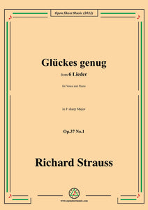 Richard Strauss-Glückes genug,Op.37 No.1