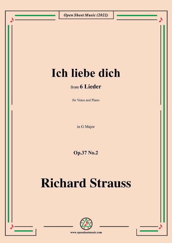 Richard Strauss-Ich liebe dich,Op.37 No.2