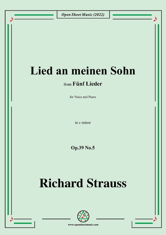 Richard Strauss-Lied an meinen Sohn,Op.39 No.5