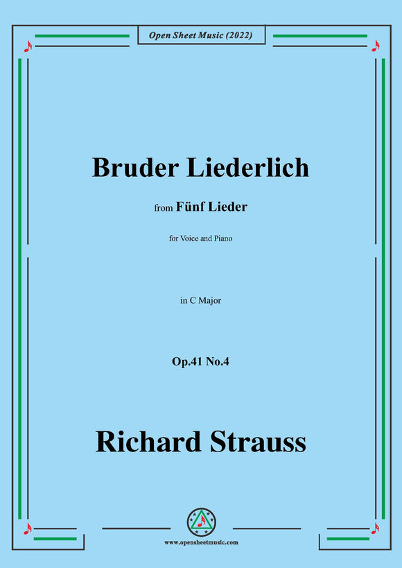 Richard Strauss-Bruder Liederlich,Op.41 No.4