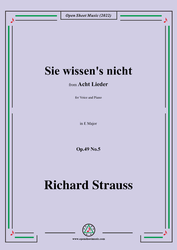 Richard Strauss-Sie wissen's nicht