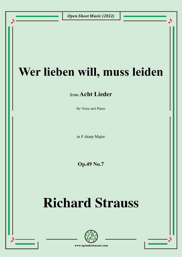 Richard Strauss-Wer lieben will,muß leiden
