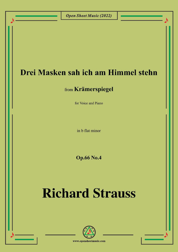 Richard Strauss-Drei Masken sah ich am Himmel stehn