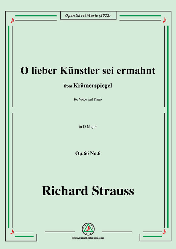Richard Strauss-O lieber Künstler sei ermahnt