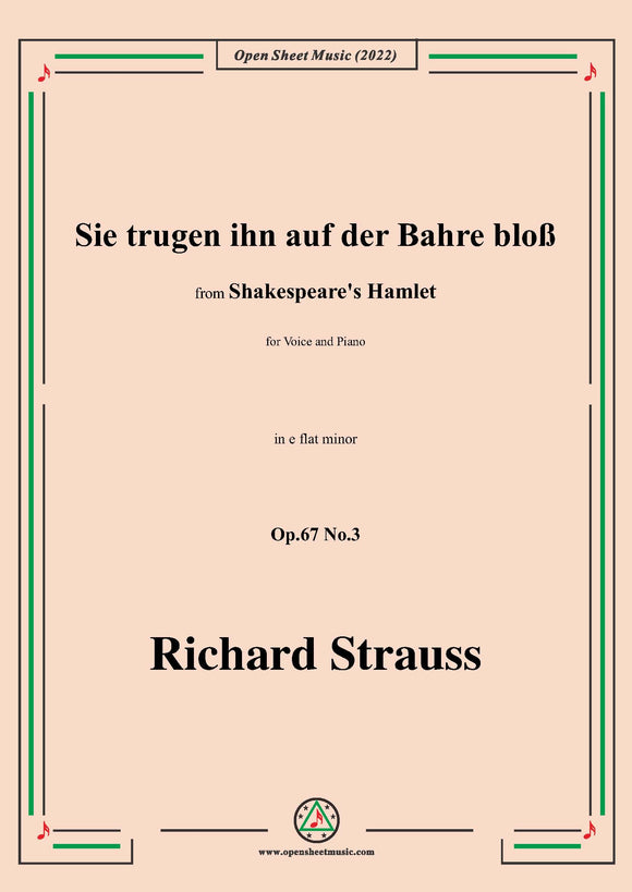 Richard Strauss-Sie trugen ihn auf der Bahre bloß