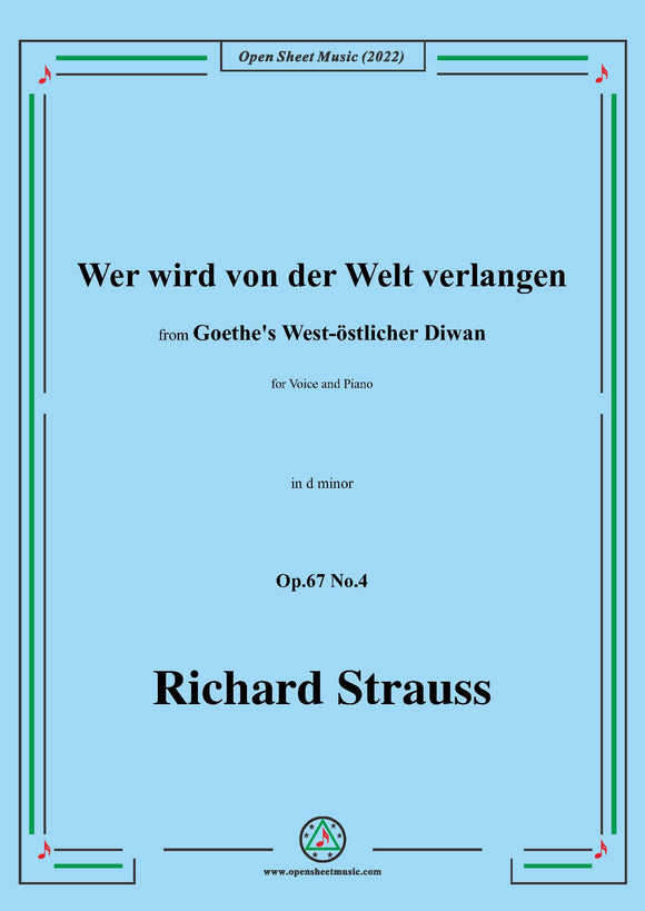 Richard Strauss-Wer wird von der Welt verlangen
