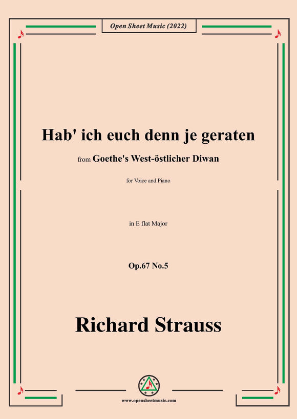 Richard Strauss-Hab' ich euch denn je geraten