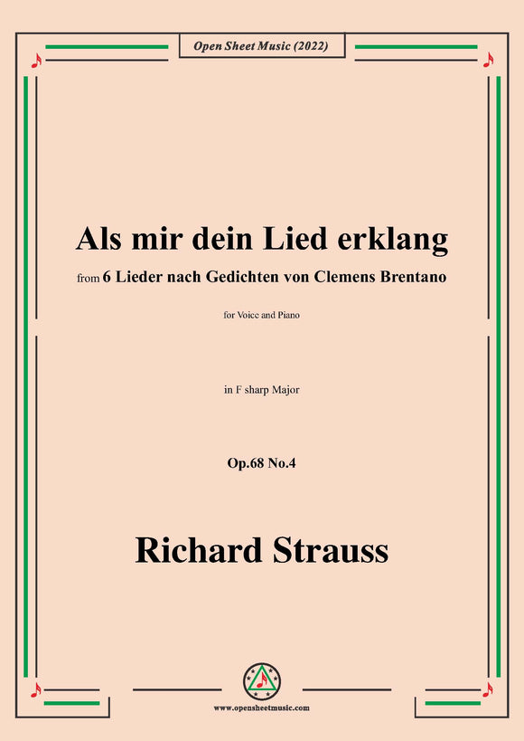 Richard Strauss-Als mir dein Lied erklang