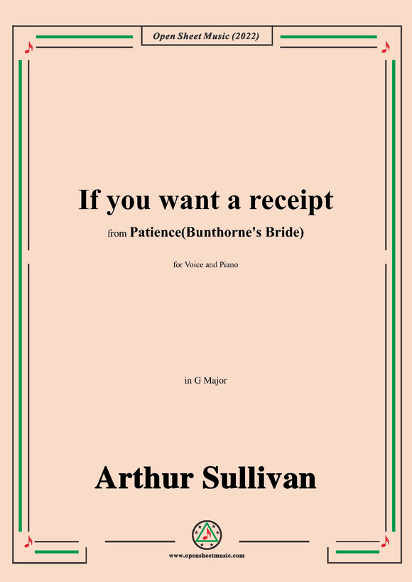 Sullivan-If you want a receipt,in G Major