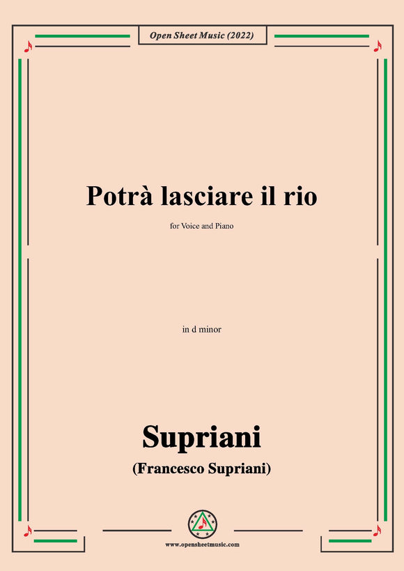 Supriani-Potrà lasciare il rio,in d minor