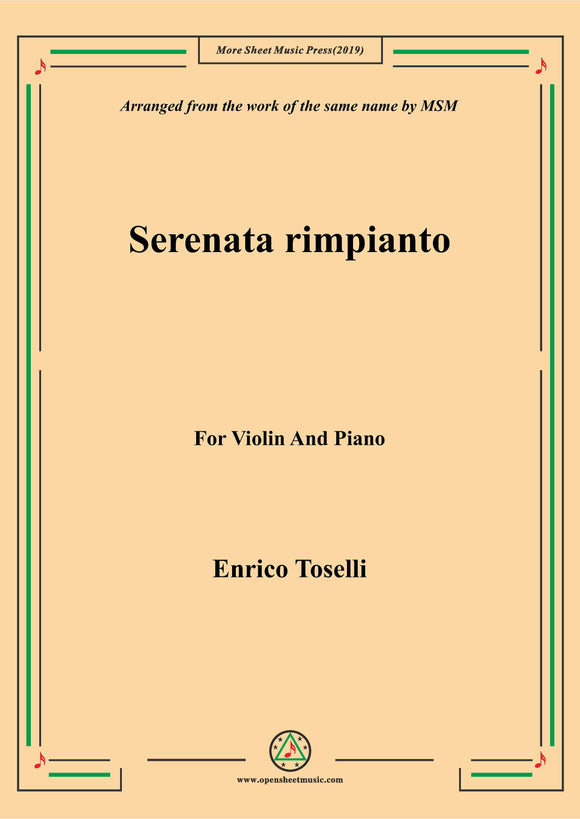 Toselli-Serenata rimpianto,for Violin and Piano