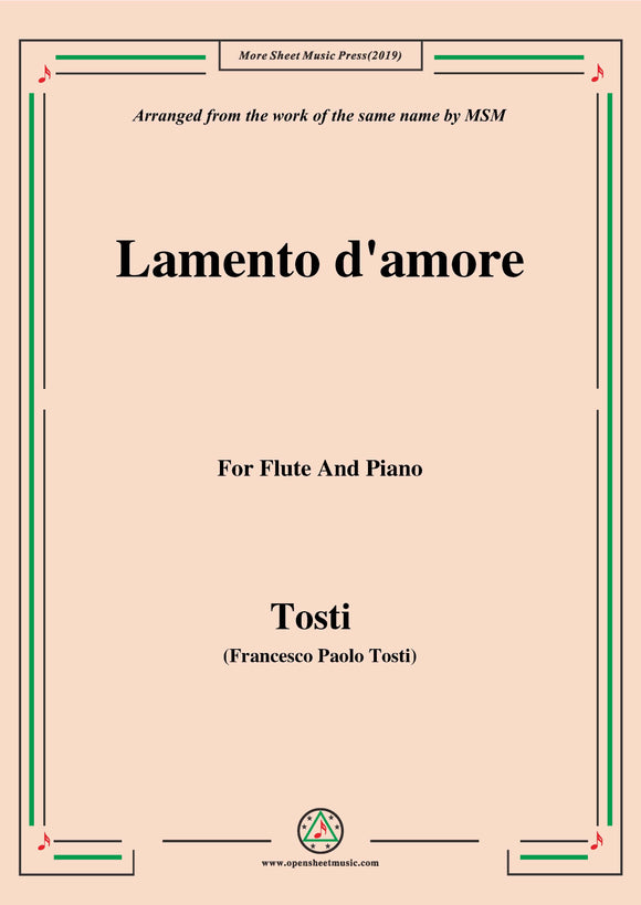 Tosti-Lamento d'amore, for Flute and Piano