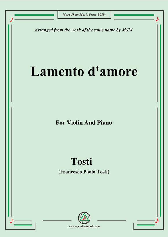 Tosti-Lamento d'amore, for Violin and Piano