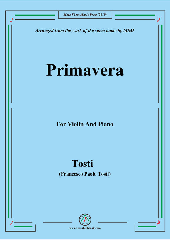 Tosti-Primavera, for Violin and Piano