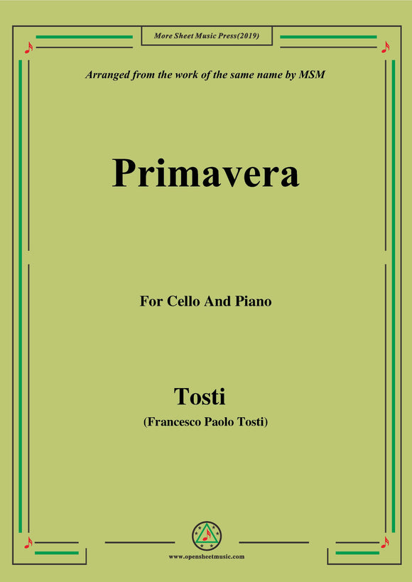 Tosti-Primavera, for Cello and Piano