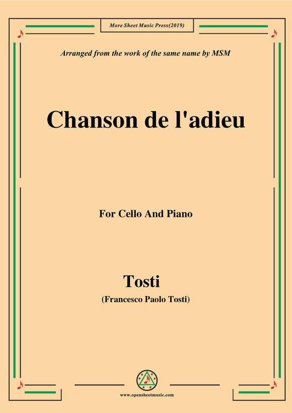 Tosti-Chanson de l'adieu, for Cello and Piano